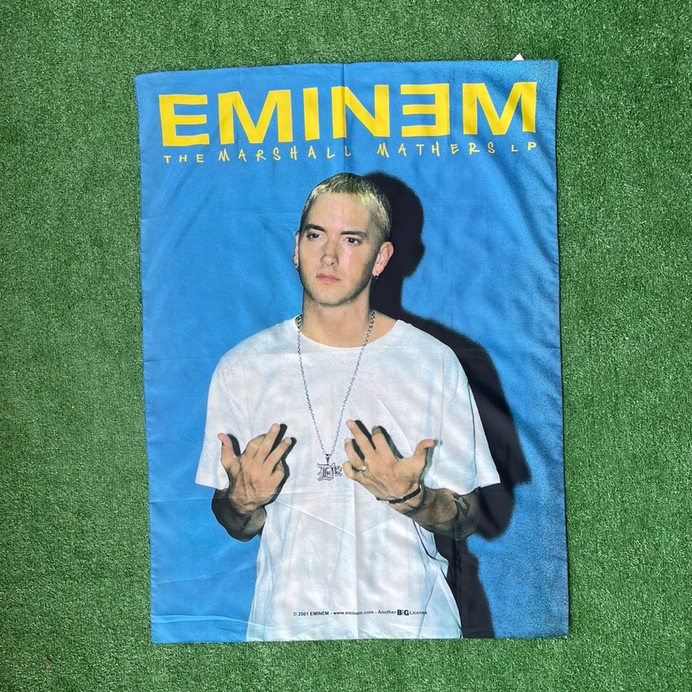 Vintage 2001 Eminem Marshall Mathers LP Tapestry Wall Hanging Y2K Rap Decor